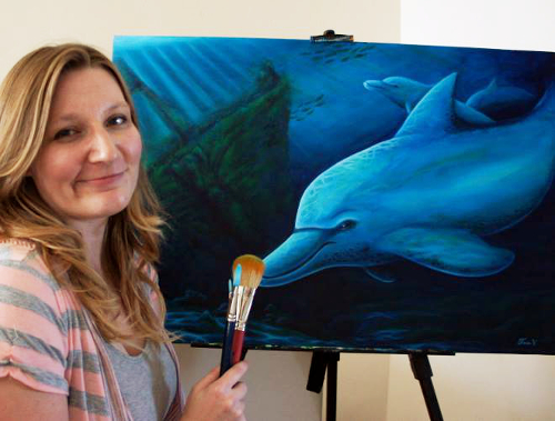 Tesia Vandenberghe Dolphin Painting